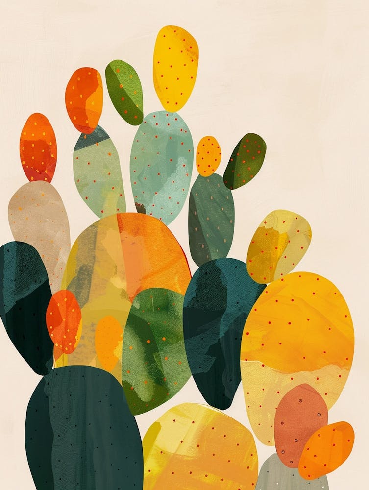 Opuntia Fragilis Minimalist Abstract Illustration 4