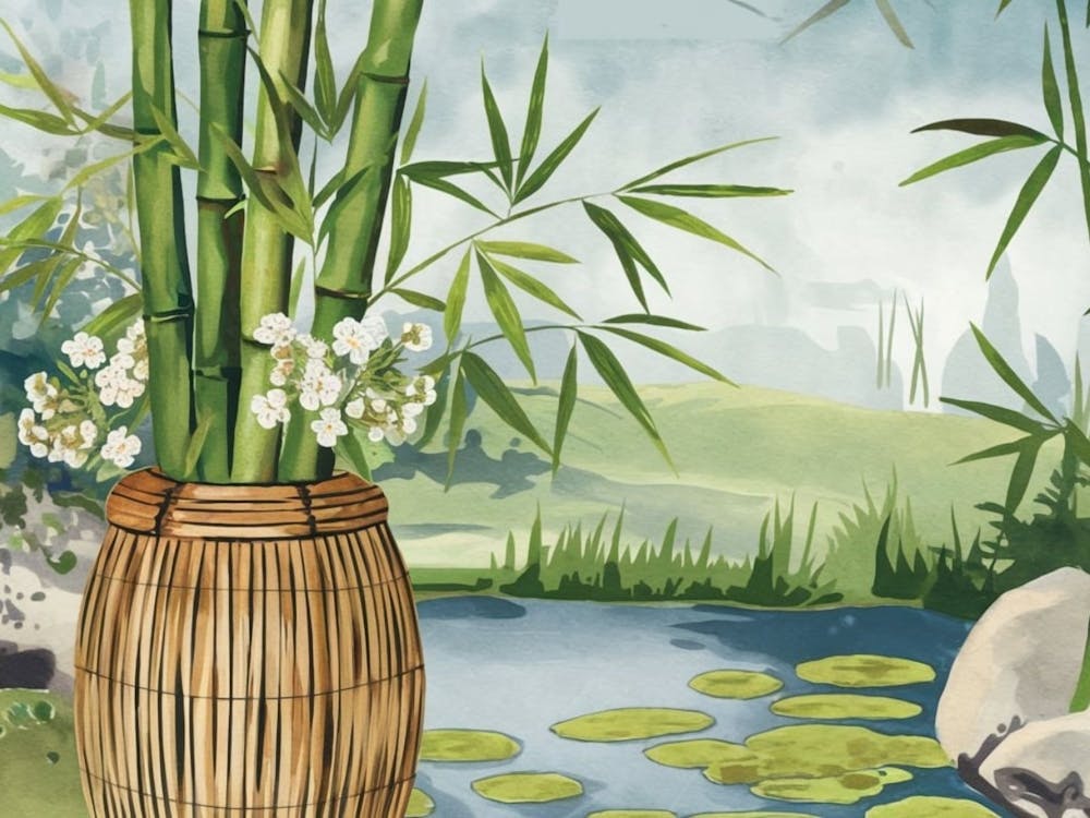 Bamboo And Water Lilies