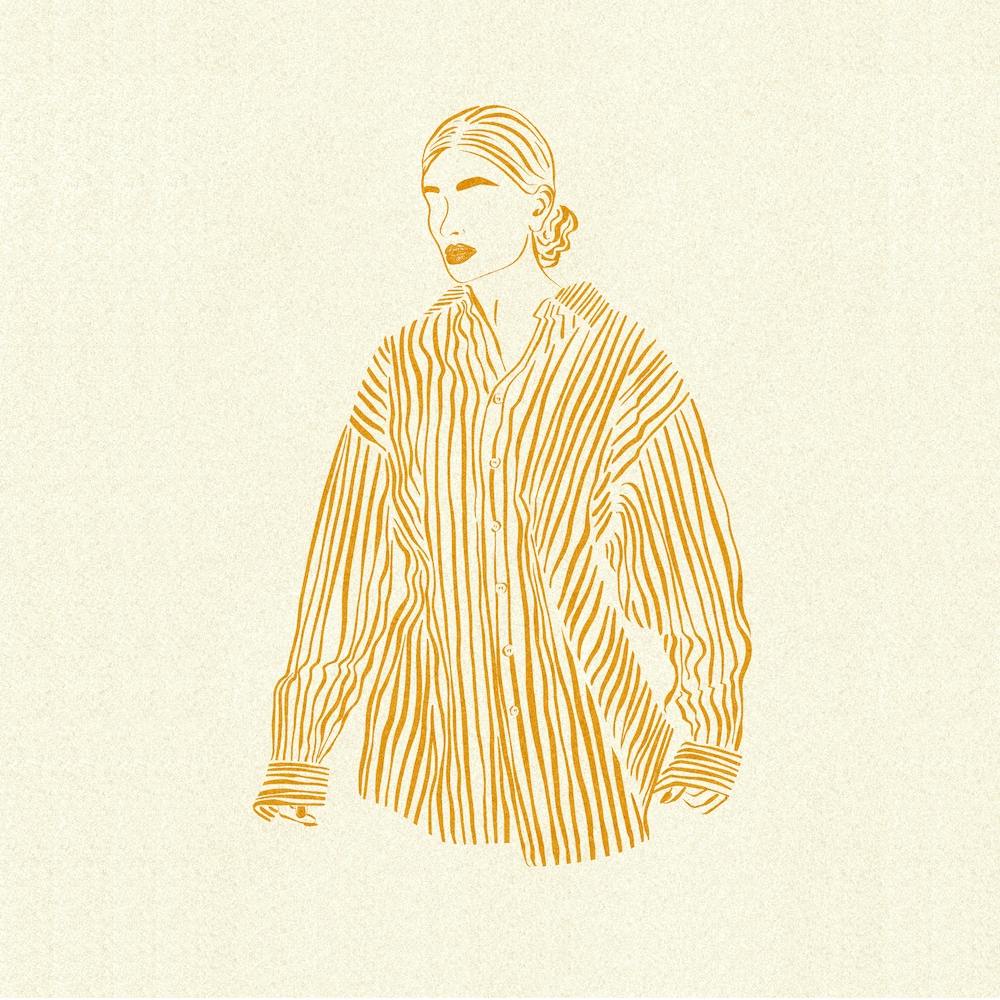 Lady In Yellow Square