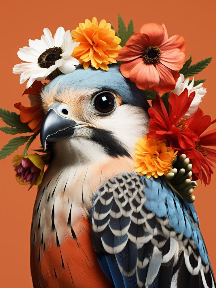 Bird With A Flower Crown American Kestrel 2