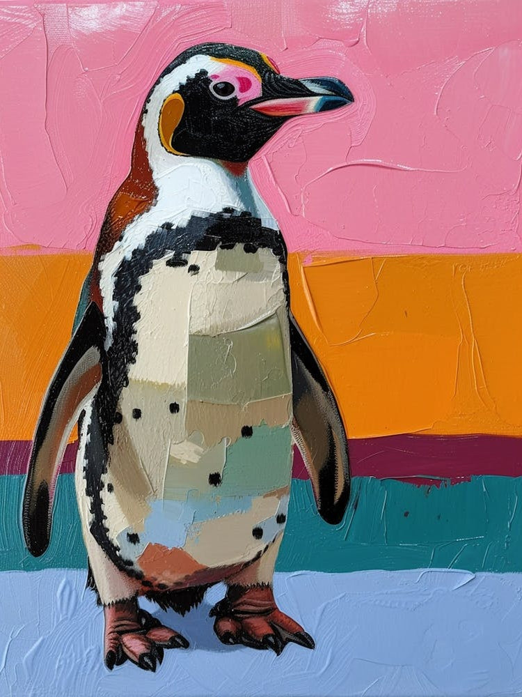 African Penguin Colour Block Painting 4