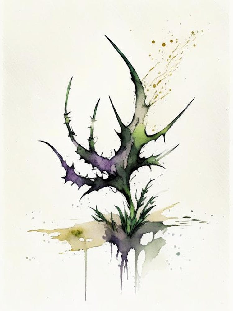 Devil's Claw Herb Minimalist Watercolour 1