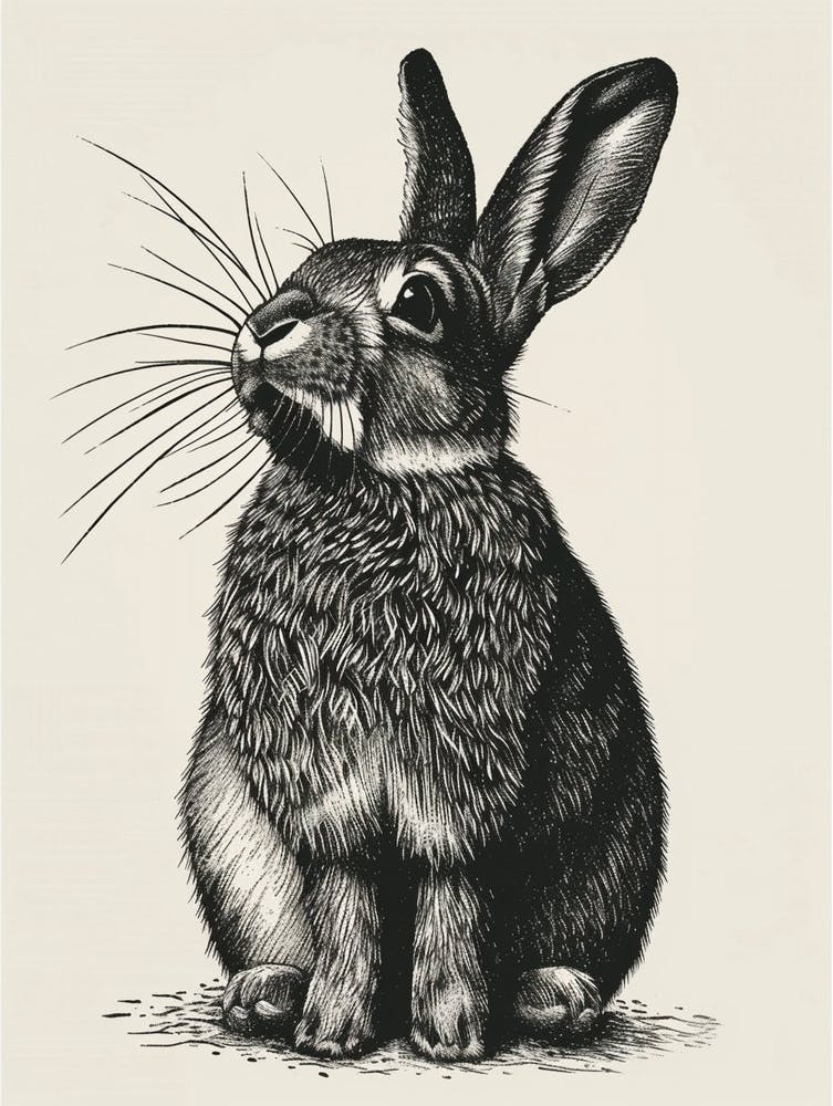 Britannia Petite Blockprint Rabbit Illustration 2