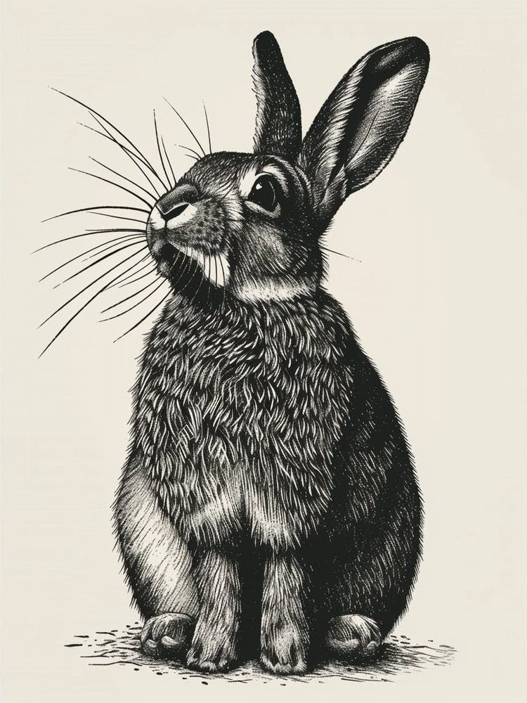 Britannia Petite Blockprint Rabbit Illustration 2