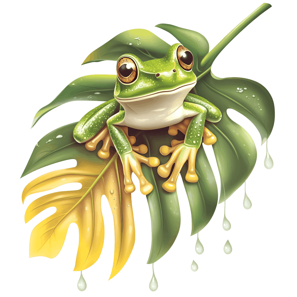 Frog On Leaf