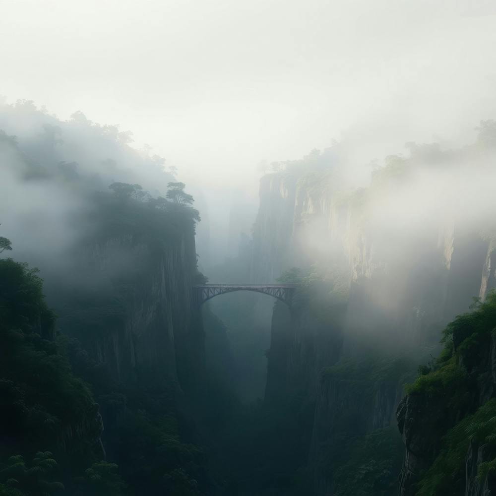 Pont dans le Brouillard
