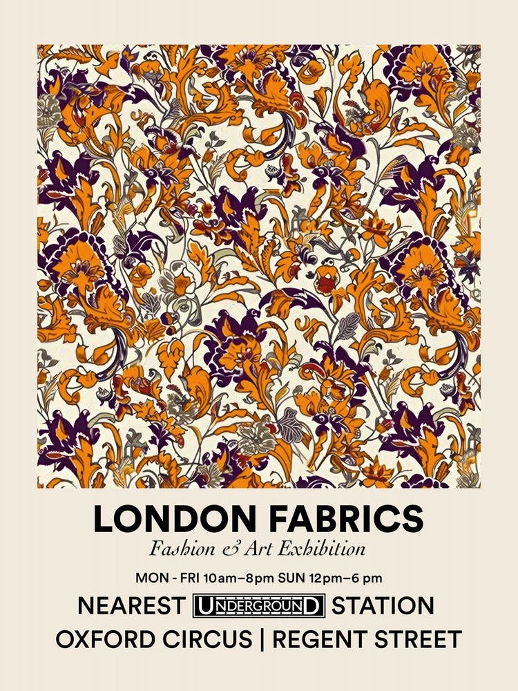 Poster Lily Lane London Fabrics Floral Pattern 5