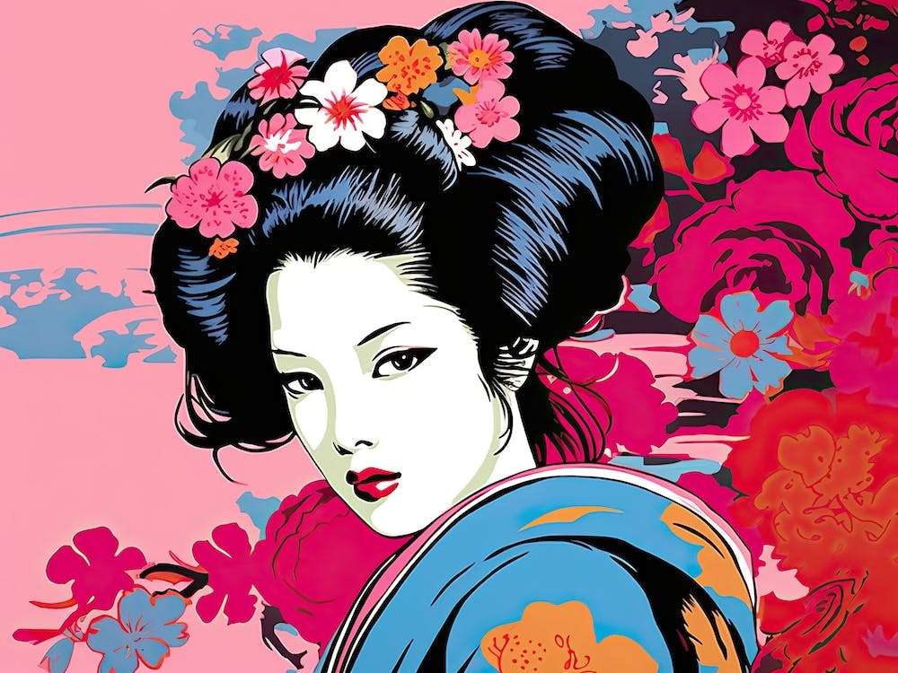 Geisha Face Pop Art 7