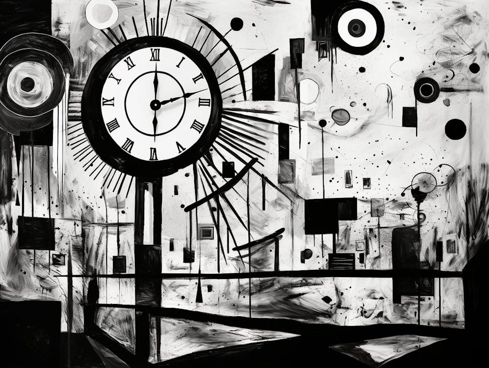 Zeit Abstrakt Schwarz-Weiß 8