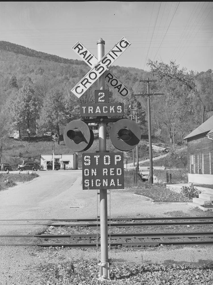 Railroad Crossing Near Shaftsbury, Vermont By Russell Lee