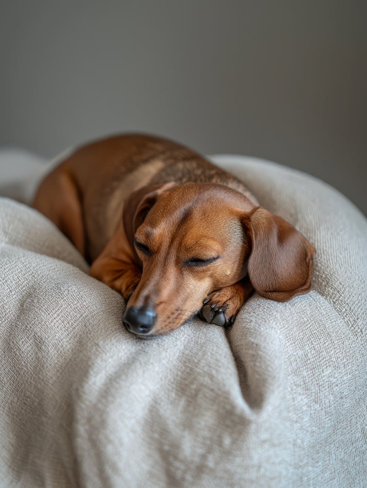Dachshund Sleeping.Generated AI. Wall