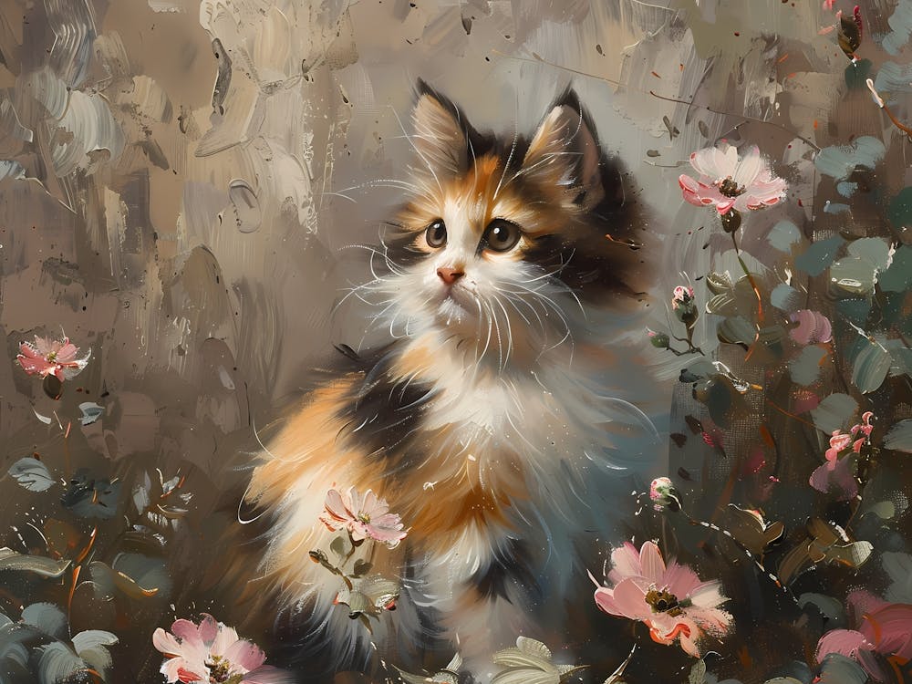 Cat In Flowers 7