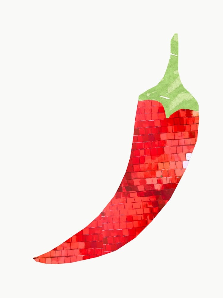 Glitter Disco Ball Chilly Pepper Print