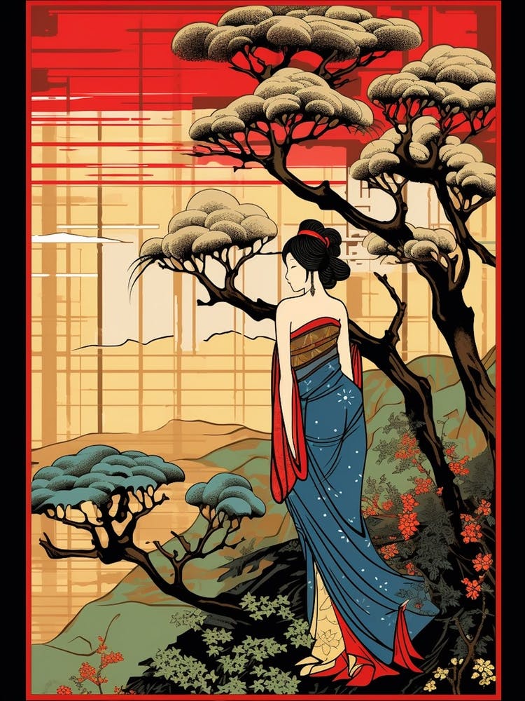 Oirase Stream, Japan Vintage Travel Art 1