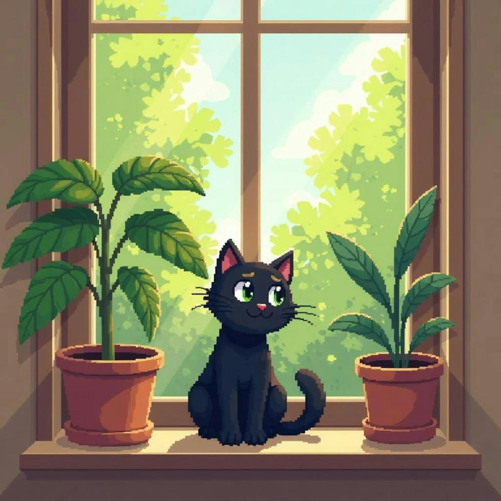 Cat And Plant Trouble Funny Cat (3)