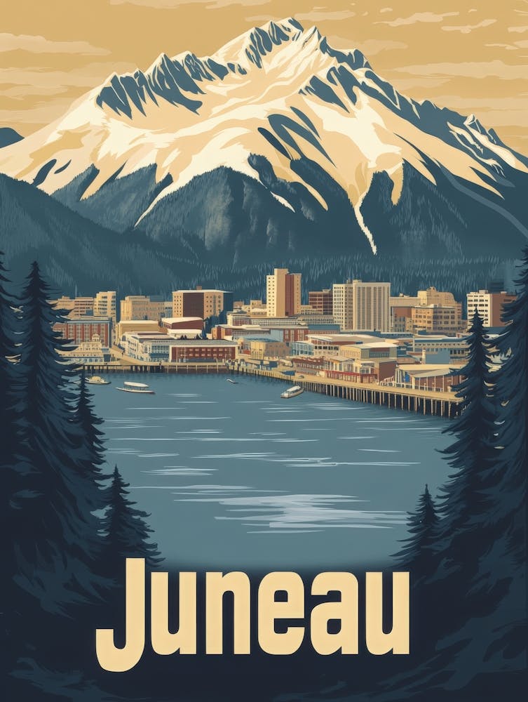 Aihrgdesign A Vintage Travel Poster Of Juneau Featuring The S 056d5b92 23cf 4b77 B0bf Bc53aaec4971 1