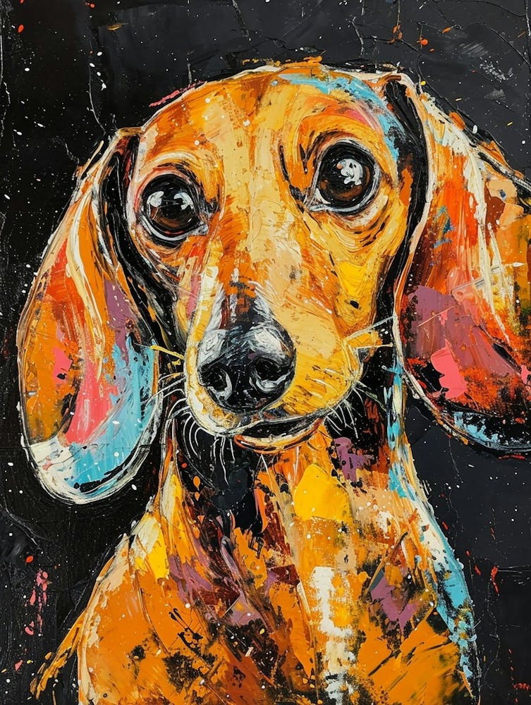 Dachshund Acrylic Painting 6