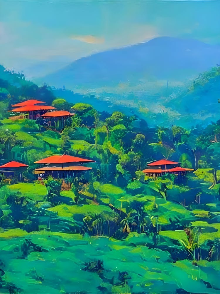 Bwindi Impenetrable National Park Uganda Blue Oil Painting 1