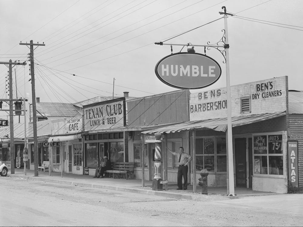 Street Scene, Crane, Texas By Russell Lee