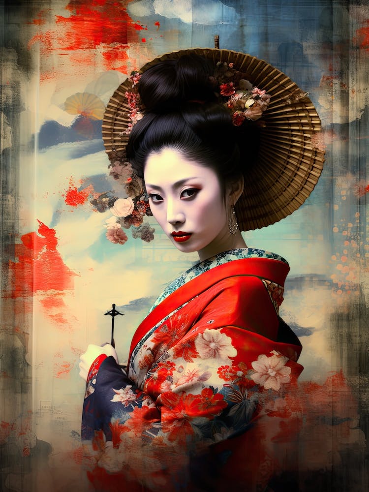 Geisha Realistic Drawing 2