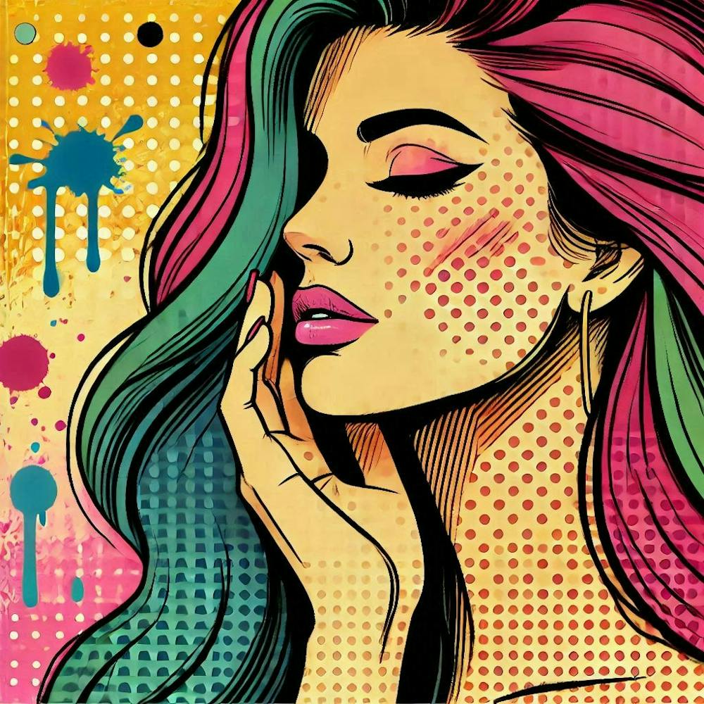 Pop art woman portrait