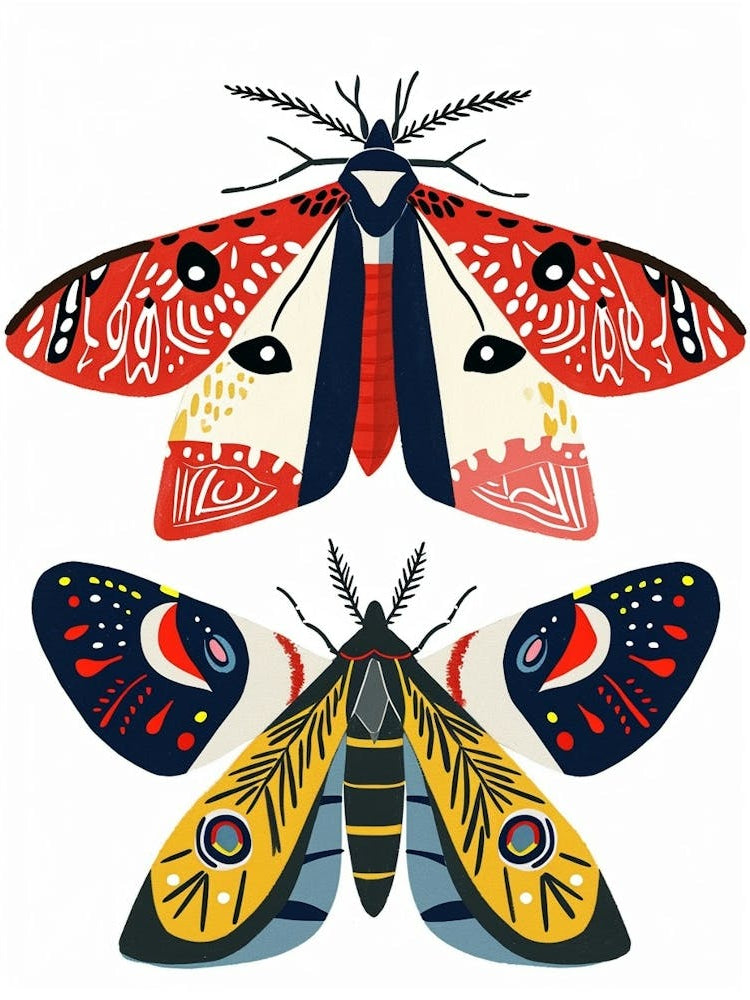 Colourful Insect Illustration Moth 30