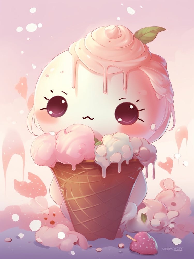 Ice Cream Kawaii Illustration 3