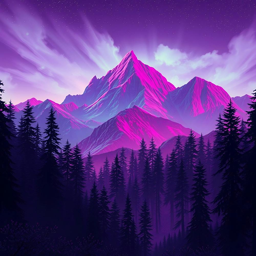 Lila Berglandschaft 1