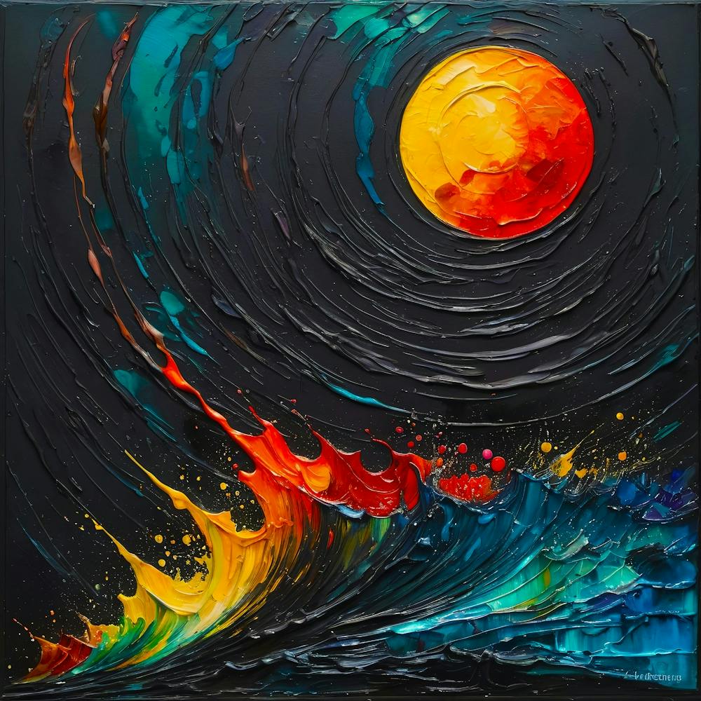 Abstract Landscape Painting Vibrant colors 1