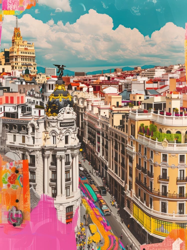 Madrid Retro Collage-Stil 4