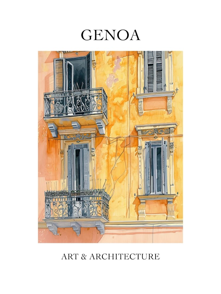 Genoa Travel And Architecture Poster 4