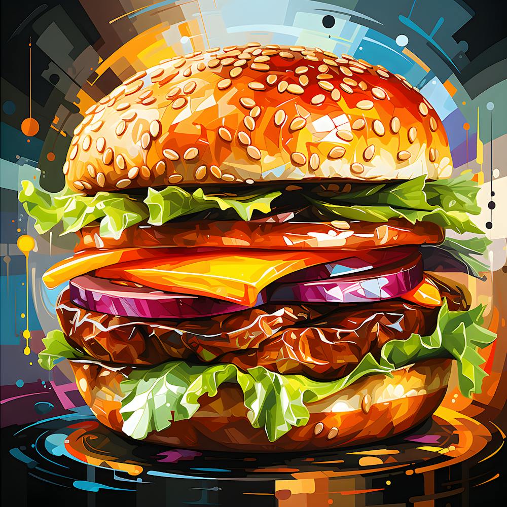 Burger Art Fusion Modern Delight