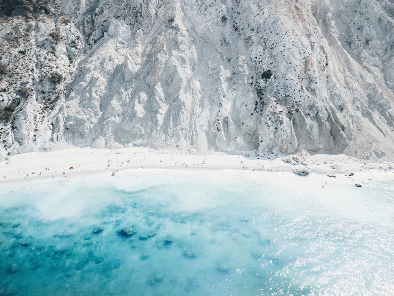 Blue And White Coastline, Landscape