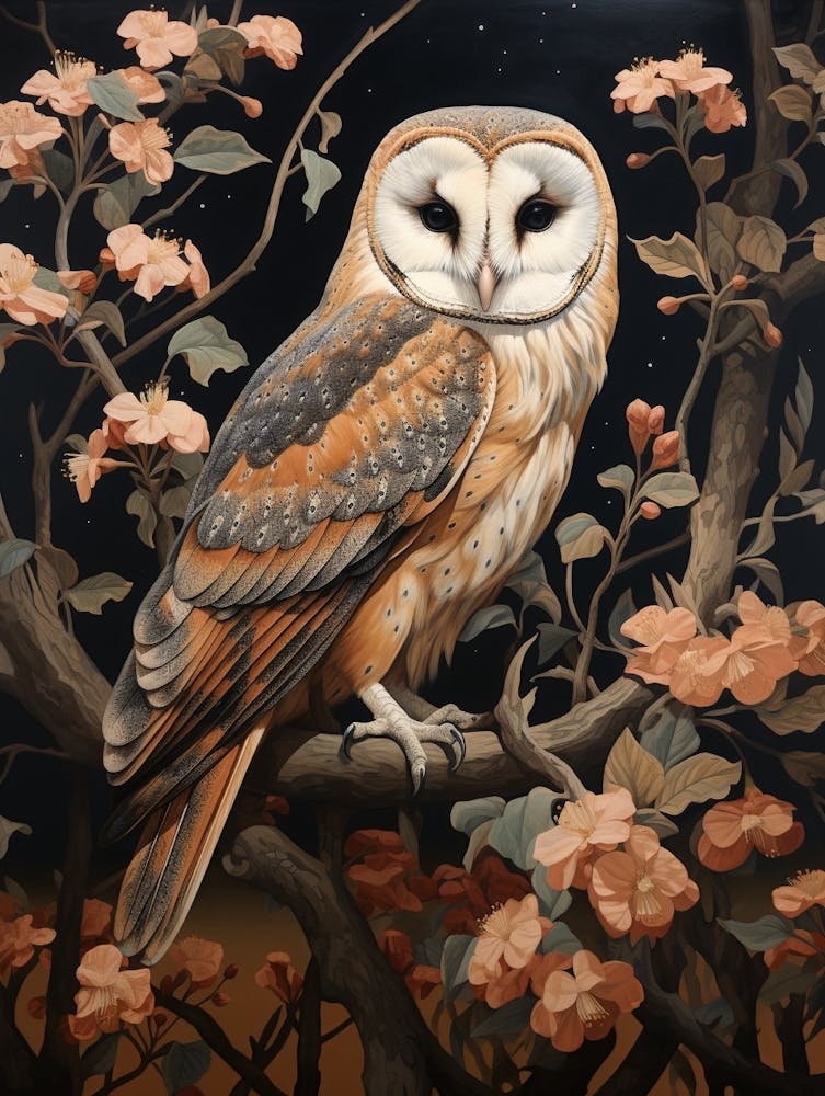 Dark And Moody Botanical Barn Owl 3