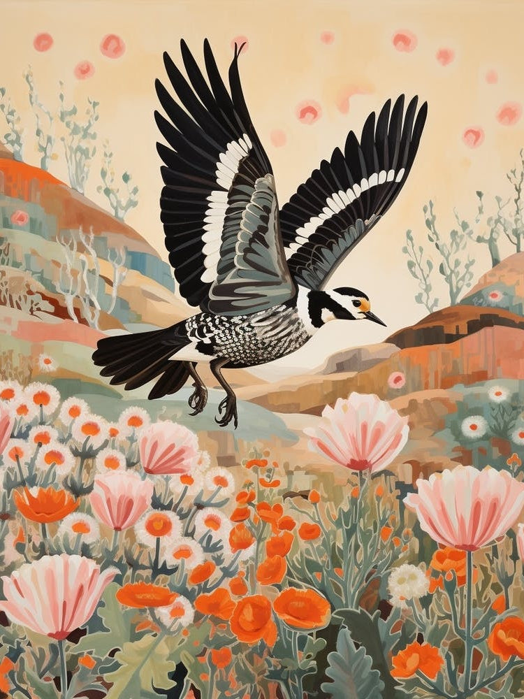 Lapwing 1 Detailed Bird Painting