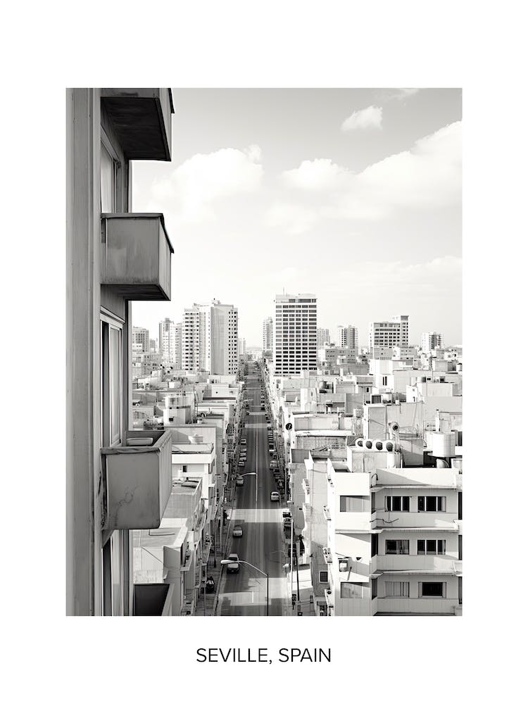 Poster Of Tel Aviv, Israel, Photography In Black And White 2