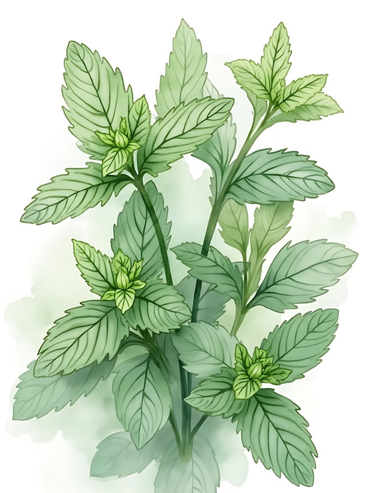 Sanfte Salbei Botanische Studie
