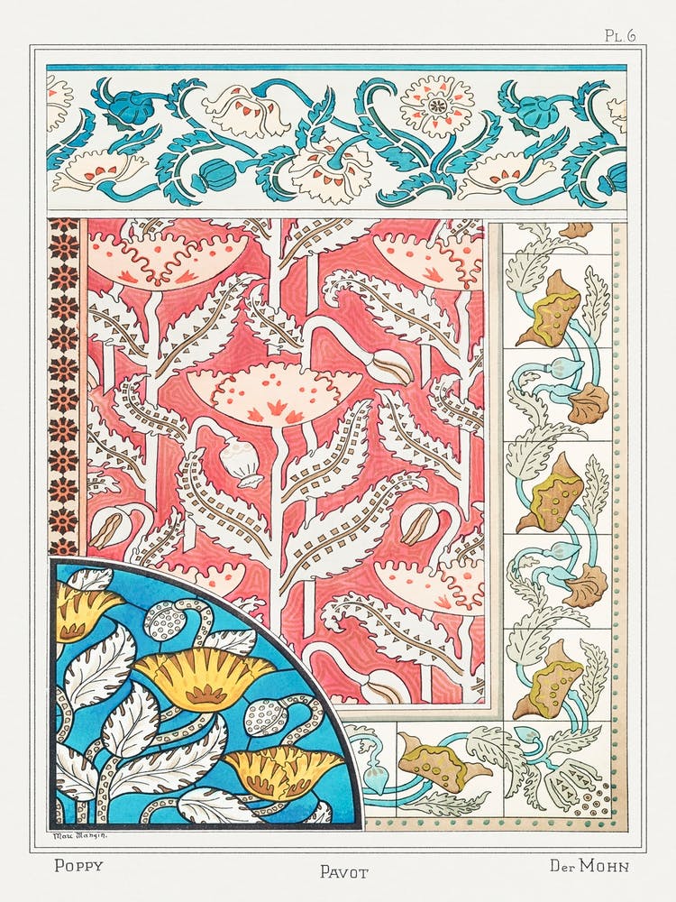 Poppy From The Plant And Its Ornamental Applications (1896) , Maurice Pillard Verneuil 1