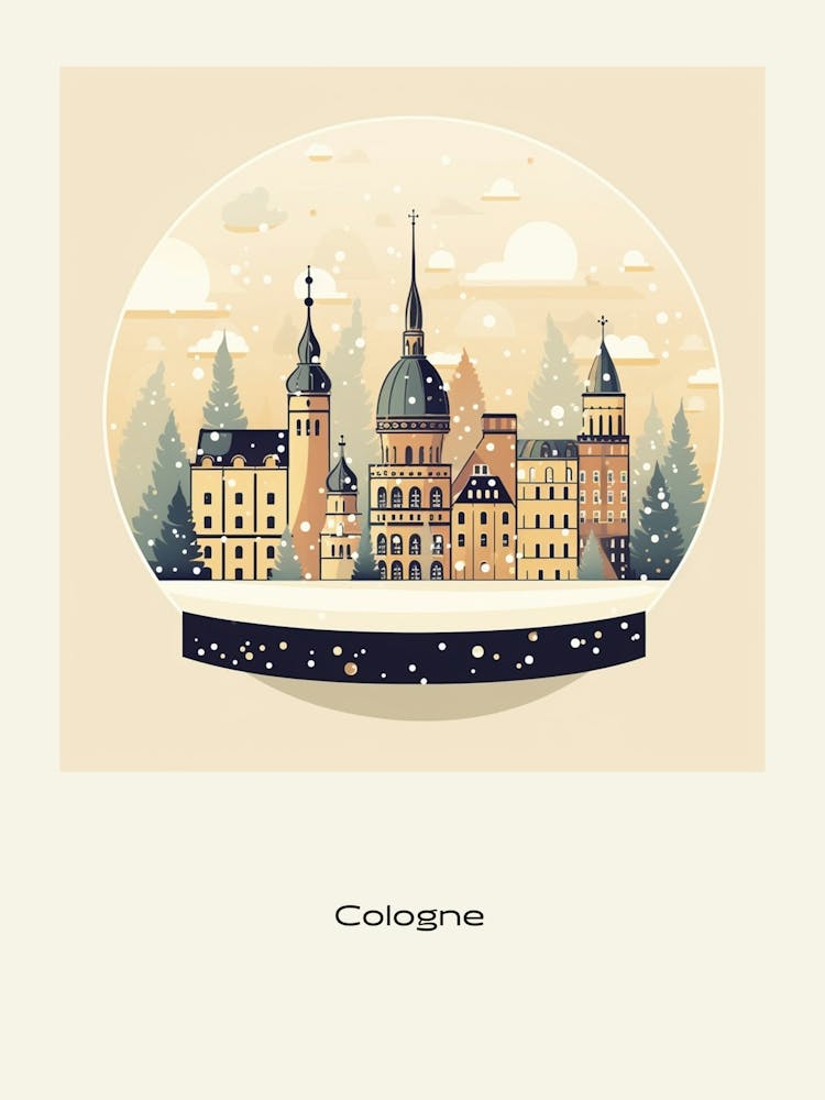 Cologne Germany Snowglobe Poster