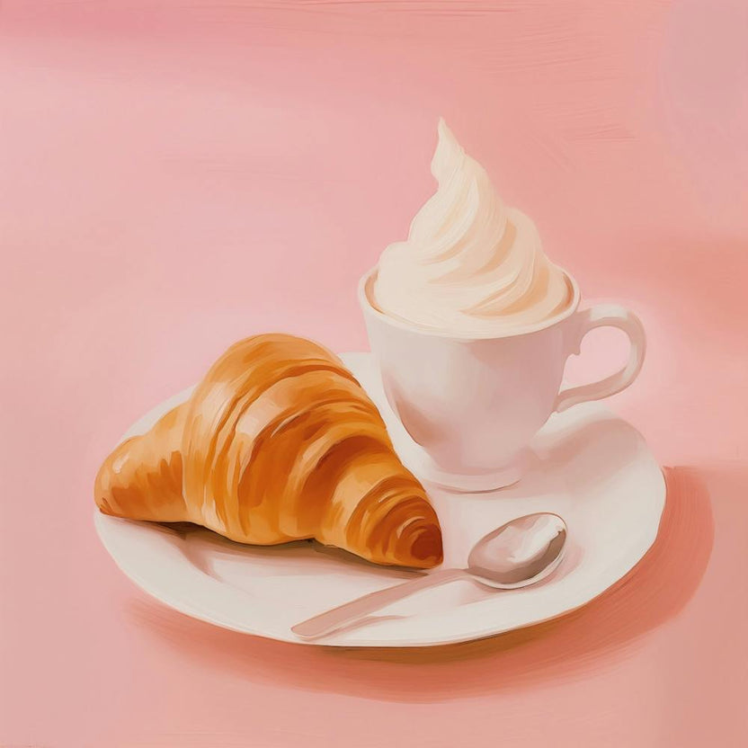 Croissant and Coffee Pastell