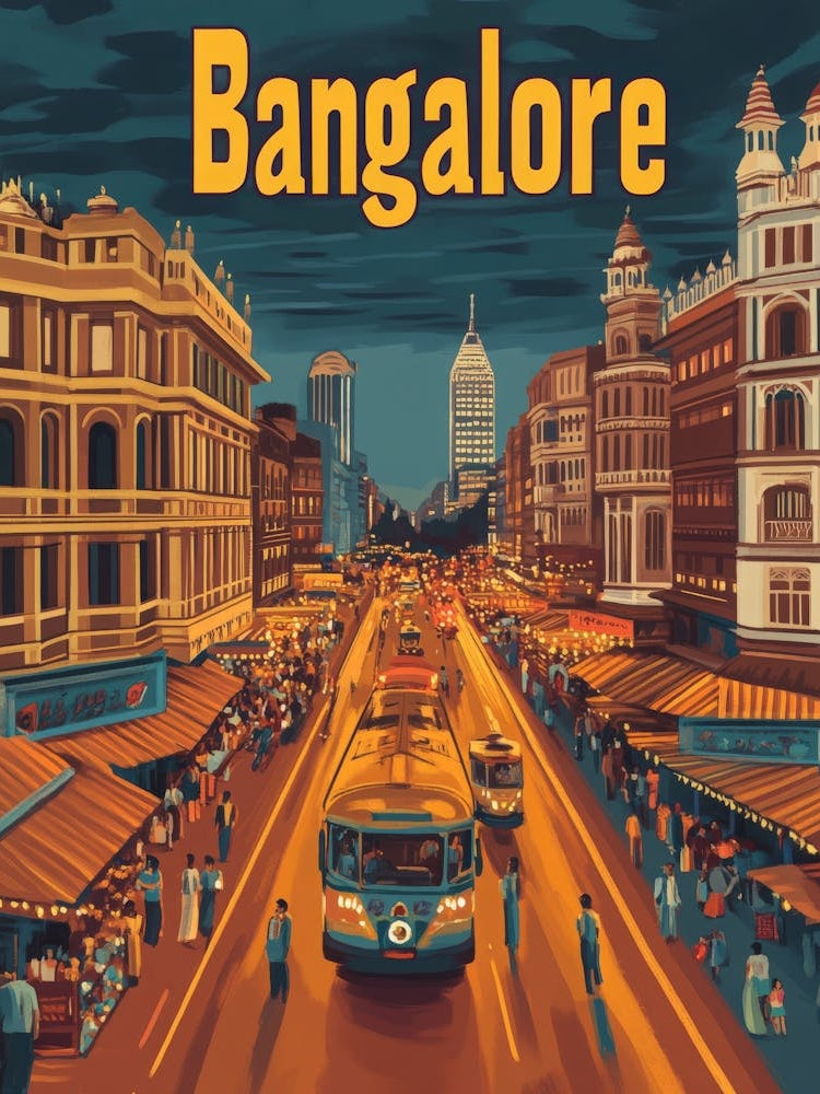 Aihrgdesign A 1970s Inspired Travel Poster For Bangalore 2