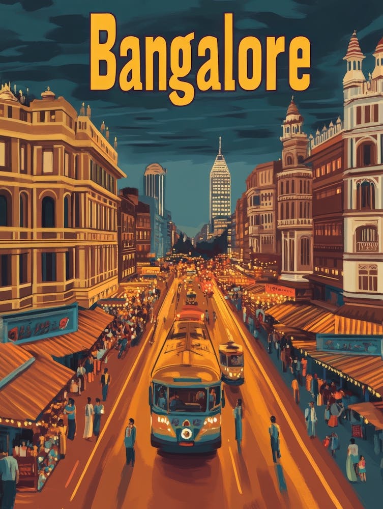 Aihrgdesign A 1970s Inspired Travel Poster For Bangalore 2