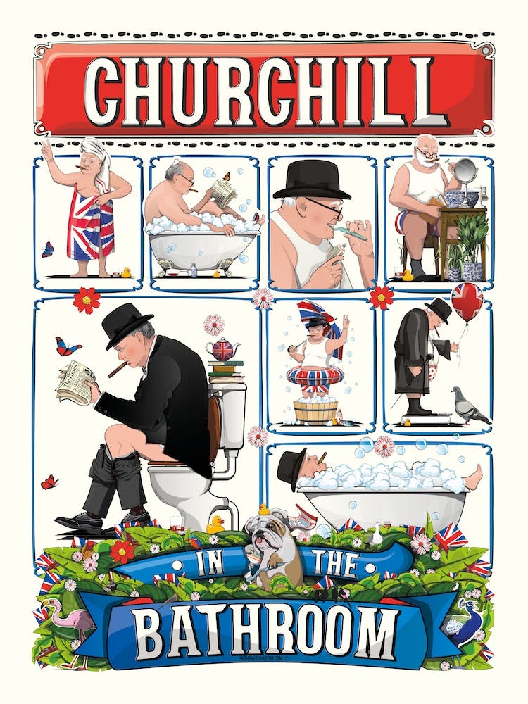 Churchill In The Bathroom