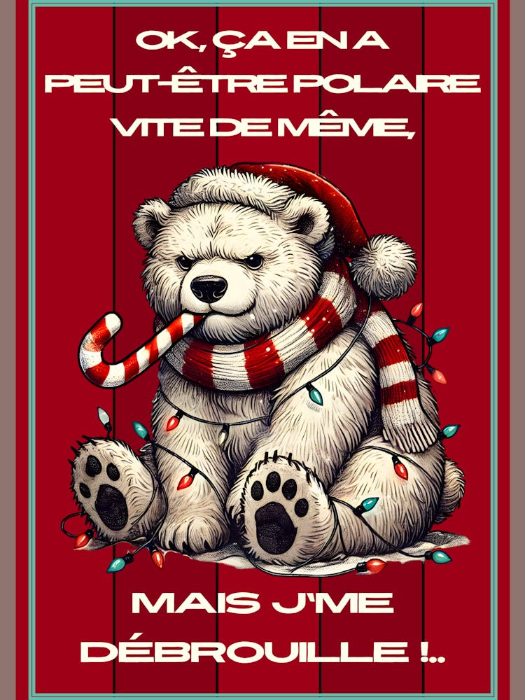 Ours grincheux lumières noël