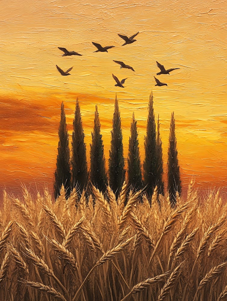 Sunset In The Wheat Field