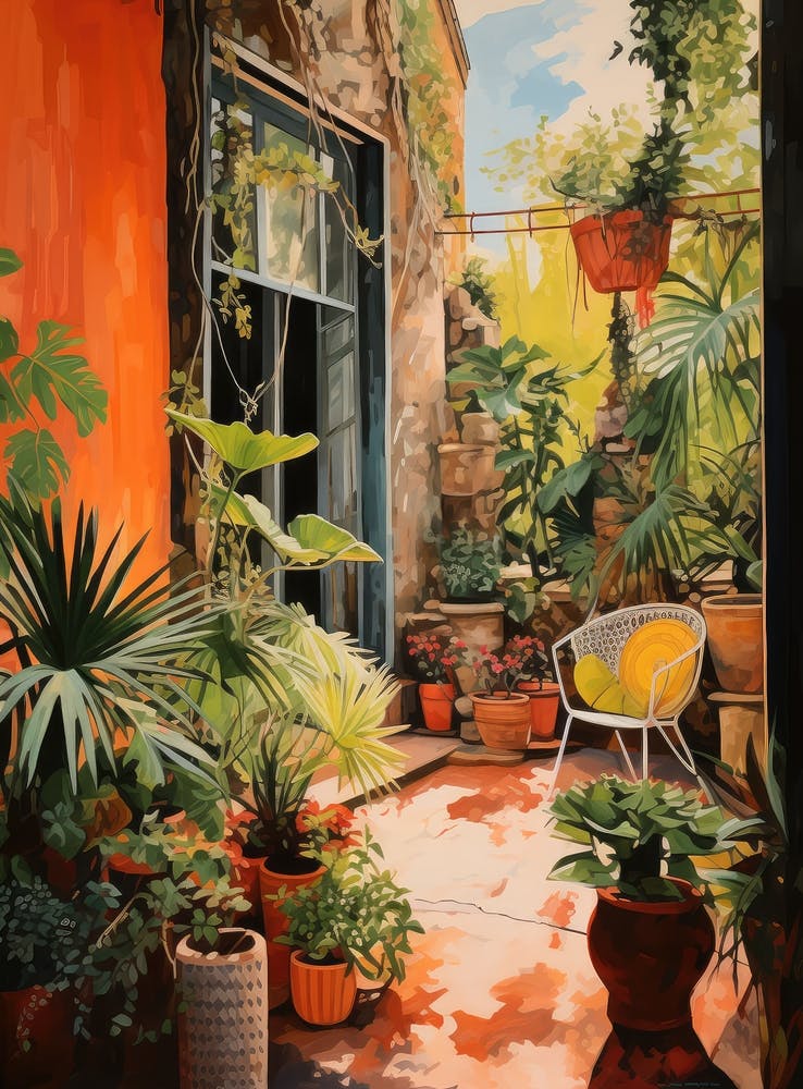 Patio With Potted Plants