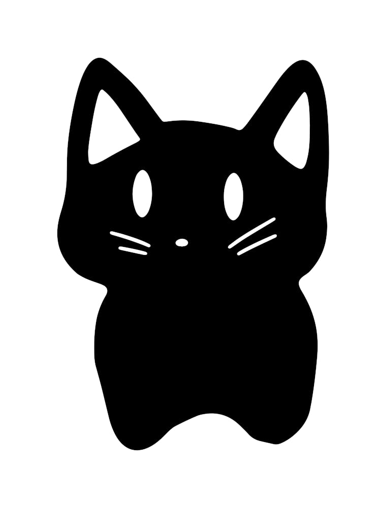Black Cat Kawaii Cute Drawing Illustration