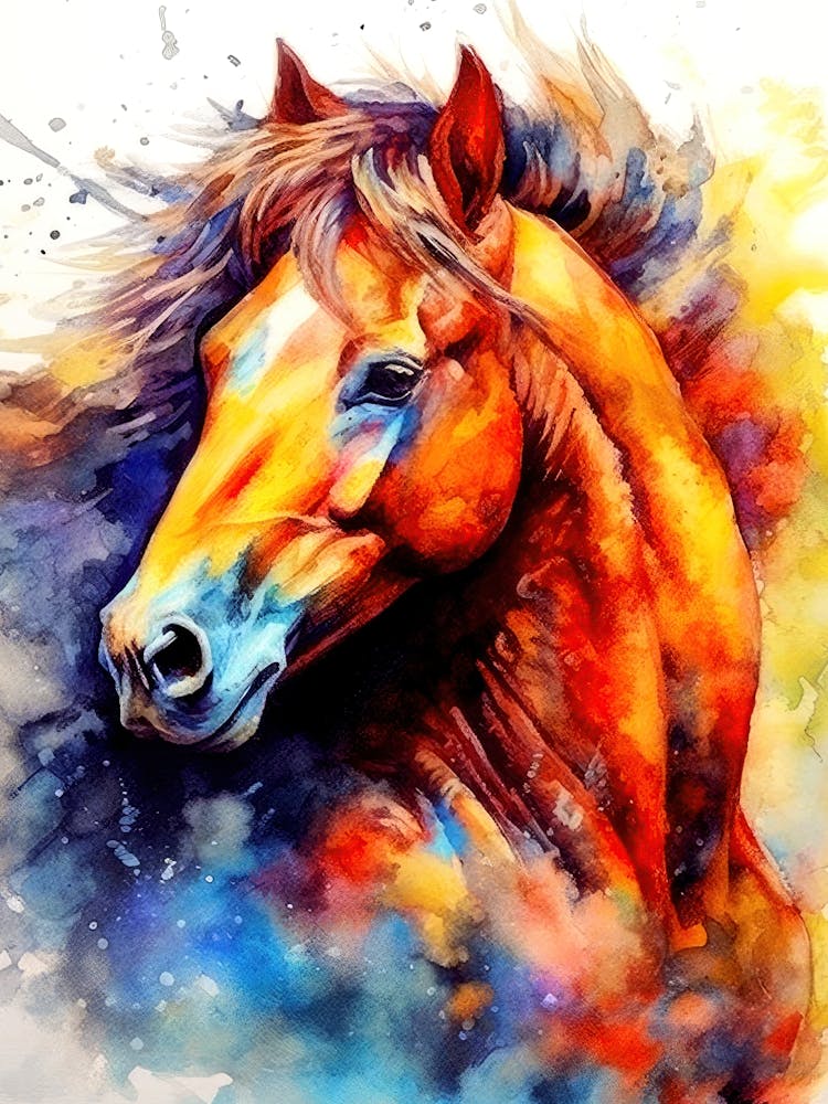 Horse Watercolor Painting animal 2
