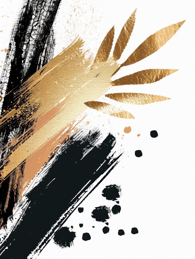 Gold Brush Strokes Canvas Art 5