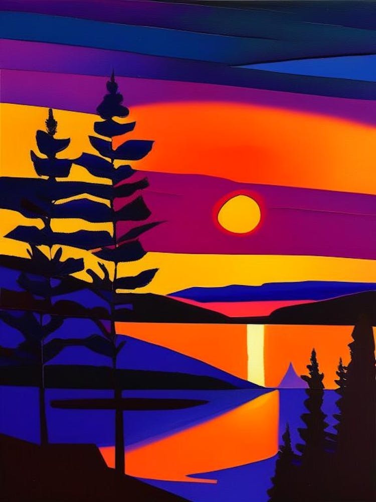 Lake Abstract Sunset 2